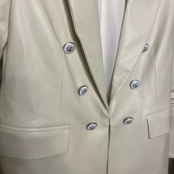 Veronica Beard Beacon Double Breasted Faux Leather Dickey Jacket - Picture 12 of 12